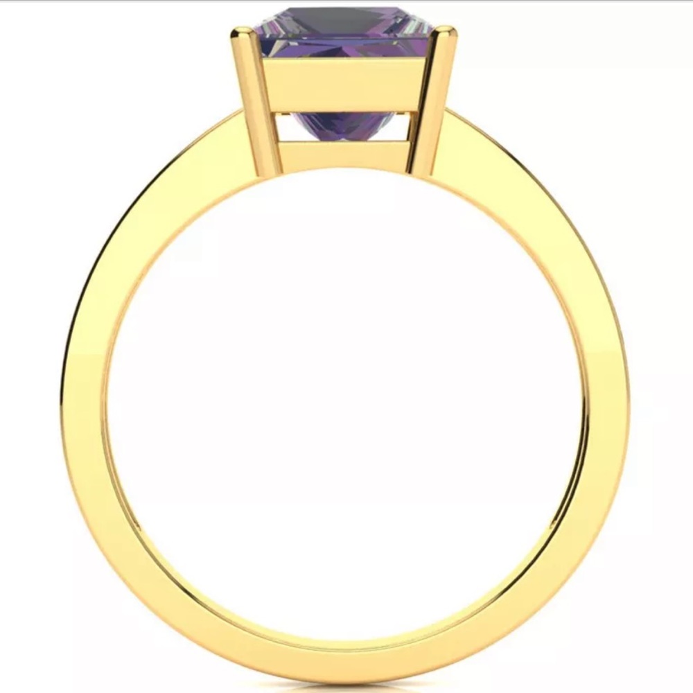 New Square Step Cut 1 7/8ct Mystic Topaz Diamond Ring in 14K Yellow Gold - Picture 8 of 16